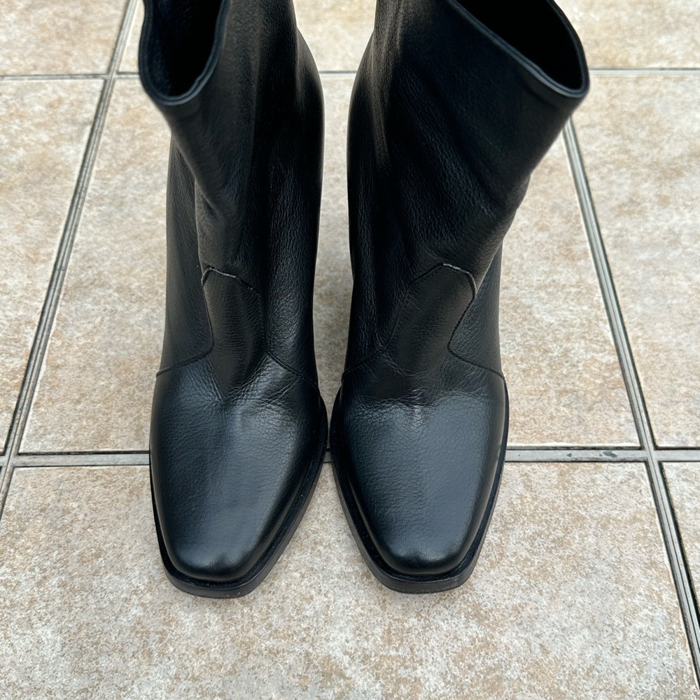 Theykens' Theory Black Leather Boots Women's - Picture 8 of 16